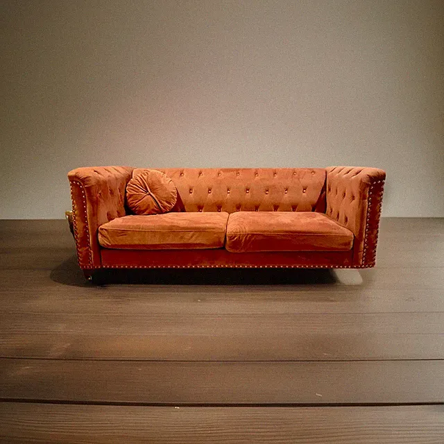 Pink Velour Loveseat & Sofa Set