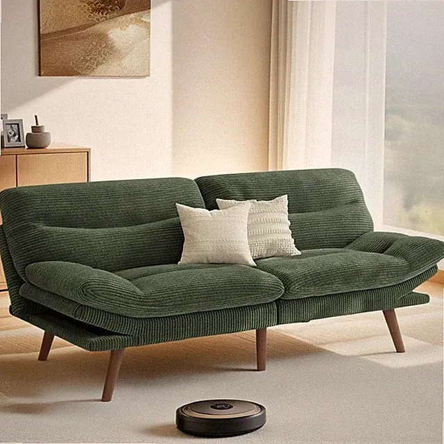 Pipi Futon Sofa Bed, 66 Inch Corduroy Futon Couch Convertible with