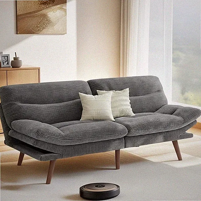 Pipi Futon Sofa Bed, 66 Inch Corduroy Futon Couch Convertible with
