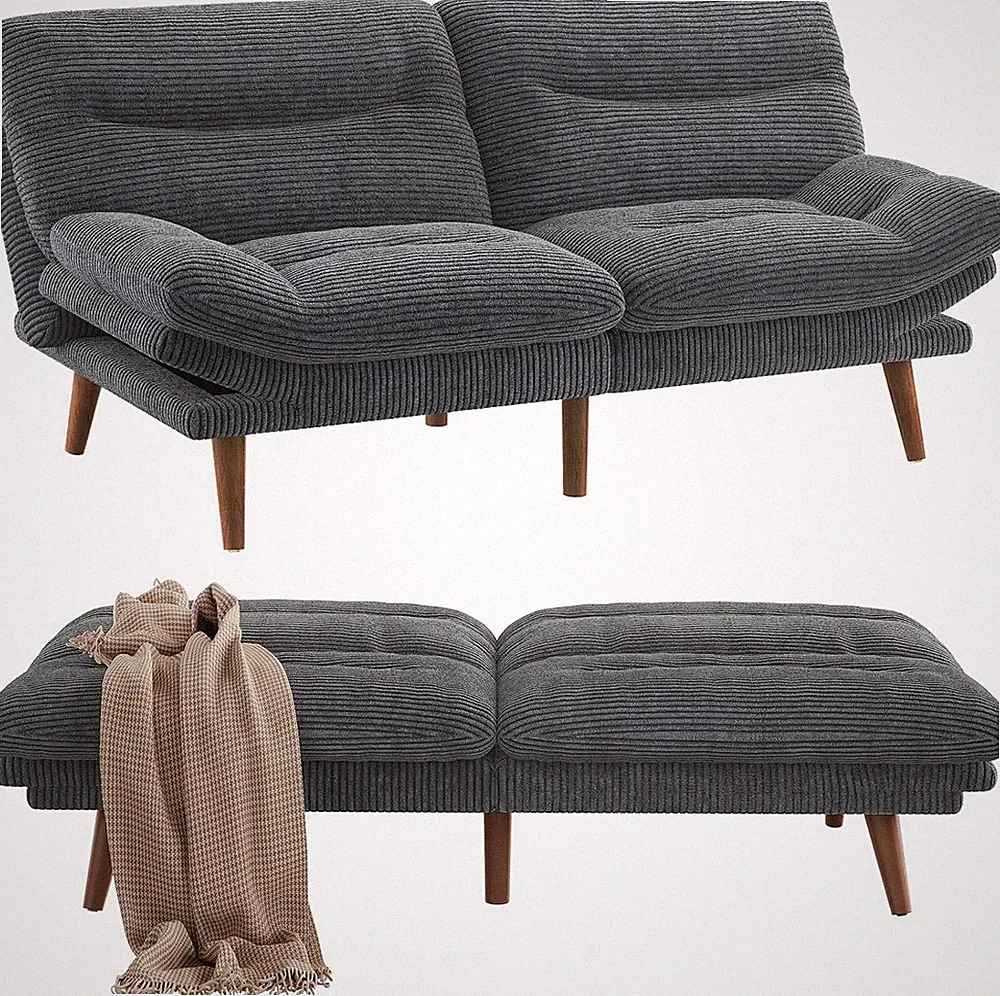 Pipi Futon Sofa Bed, Modern Futon Couch Convertible to Bed & Lounr