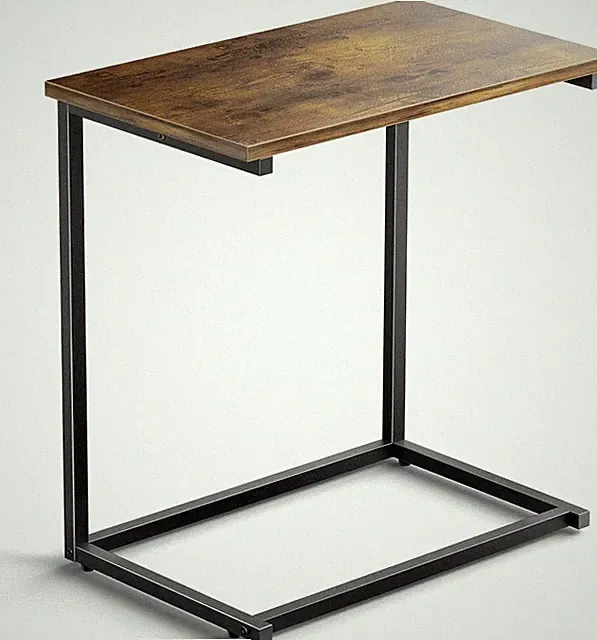 Pipishell 27" C Shaped End Side Table for Couch & Bed - Space Saving Design