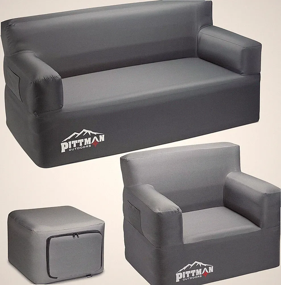 Pittman Inflatable Couch Set with Built-in Pump for Indoor & Outdoor Fun
