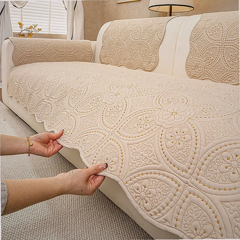 PJLZJFBY Couch Cover for Sectional Sofa 2-3 Seater Light Brown 35.4"×70.9" 1PC