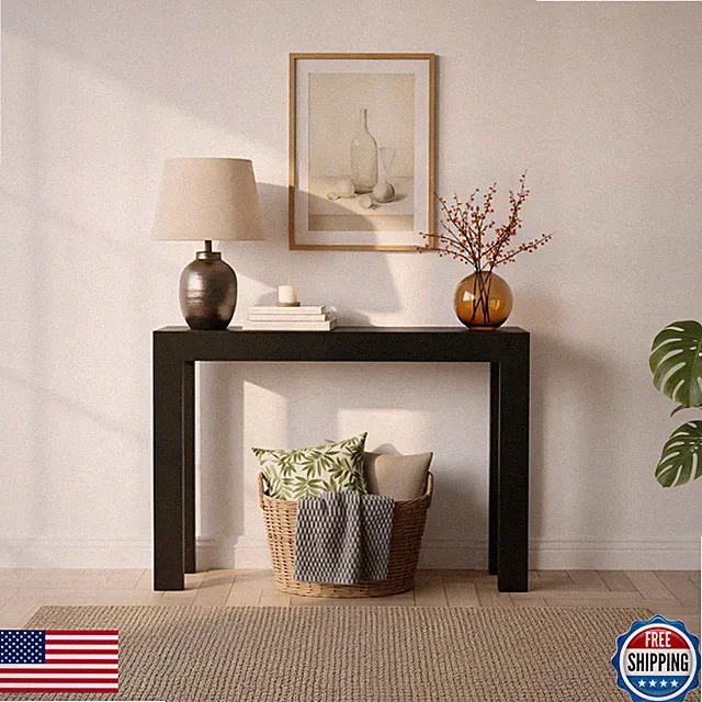 Plank+Beam Plankbeam Modern 46 Inch Console Table Solid Pine Wood Entryway