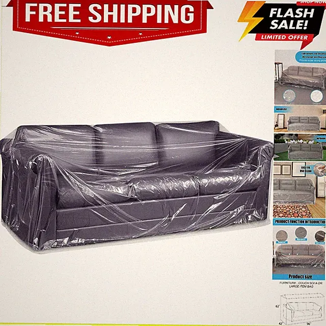 Plastic Couch Cover, 3 Seater Sofa Cover for Moving & Storage | Fits 3 Seater...