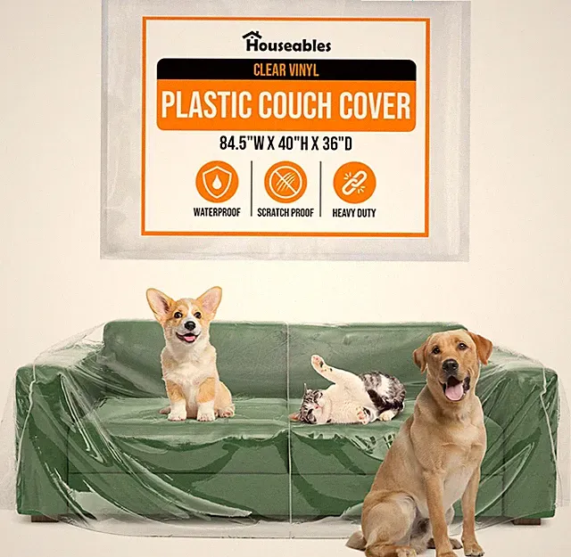Plastic Couch Cover, Plastic Couch Covers for Pets, Cats, 84.5 X 40 X 36 In