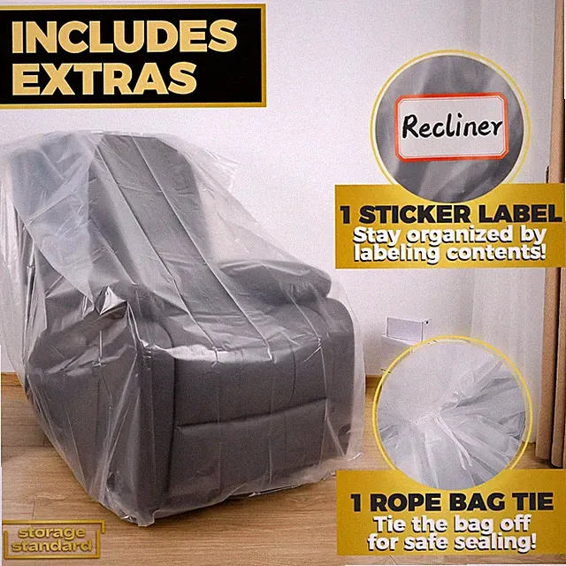 Plastic Furniture Covers for Moving - Heavy-Duty Couch Cover for Sofa, Waterproo