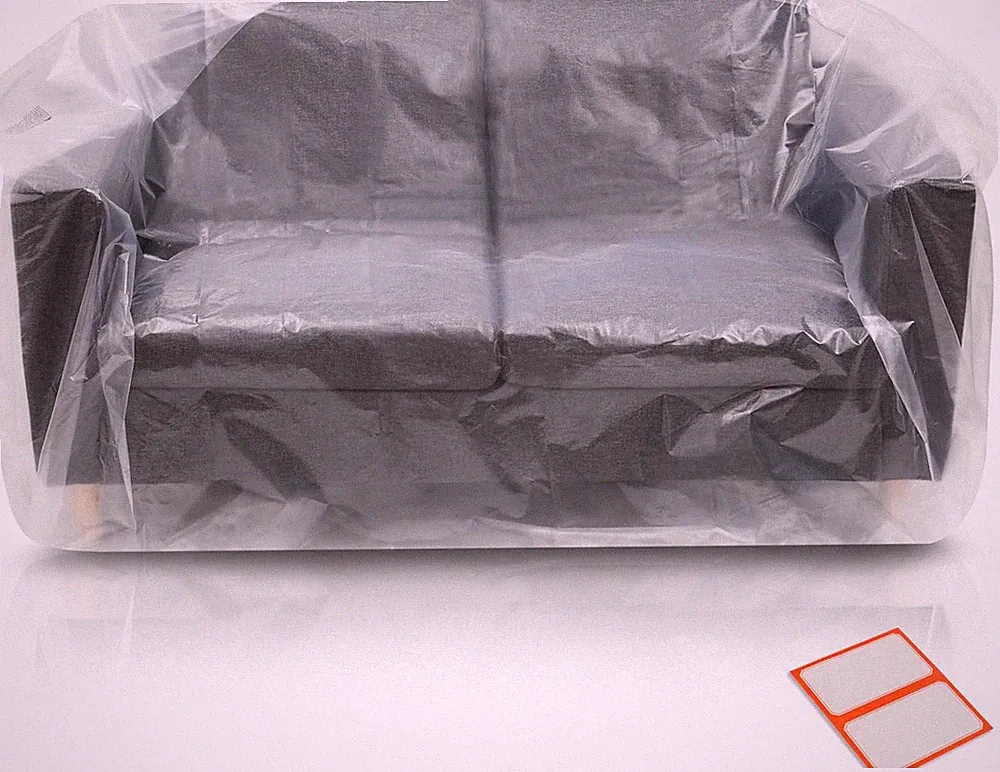 Plastic Furniture Covers for Moving - Heavy-Duty Loveseat Cover for Love Seat, B