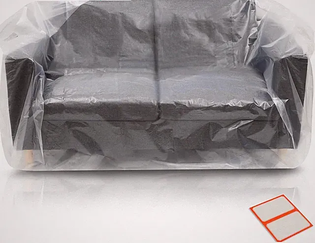 Plastic Furniture Covers for Moving - Heavy-Duty Loveseat Cover Transparent