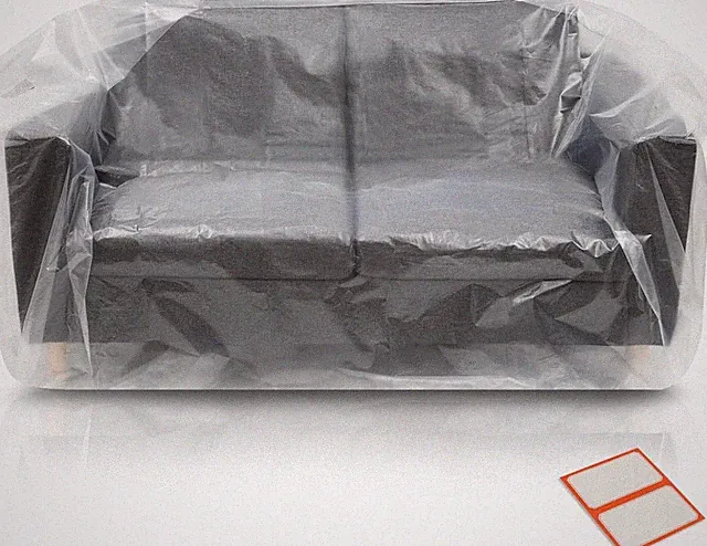 Plastic Furniture Covers for Moving - Heavy-Duty Loveseat Cover Transparent