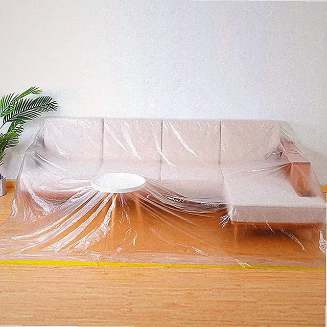 Plastic Sofa Couch Cover,Plastic Covers for Furniture 146"/12Ft