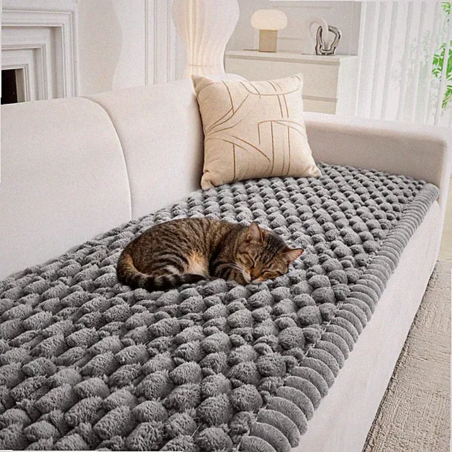 Plush Couch Cover for Dogs Non Slip Pet Sofa Protector, Ultra Soft Washable C...