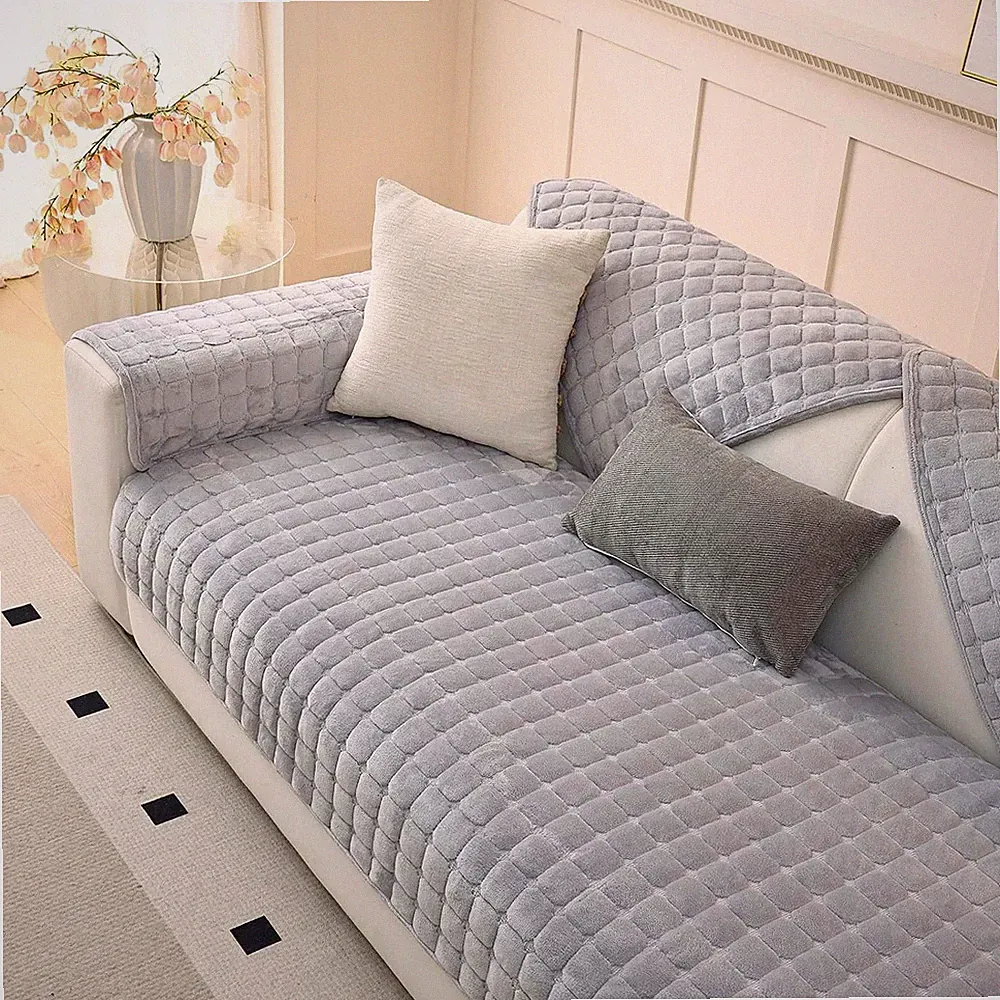 Plush Couch Cover for Dogs Washable, Non Slip Sofa Covers for Pets, Sectional Cu