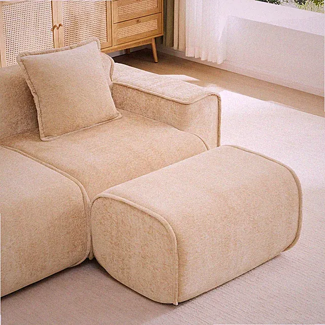 Plush Modular Sofa with Ottoman Living Room Bedroom Comfy Seating Decor