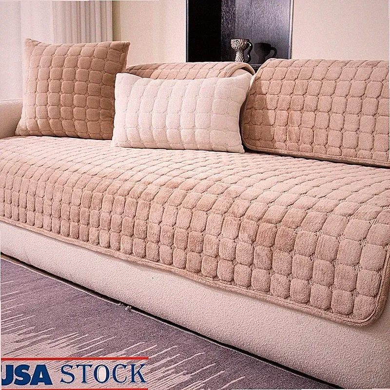 Plush Sectional Sofa Cover Non Slip Washable Anti Slip Couch Protector New