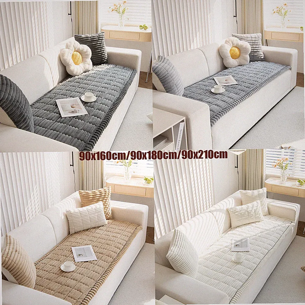 Plush Sofa Cover Non-Slip Sofa Slipcover Cushion Slipcover Dog Bed Cover Mat