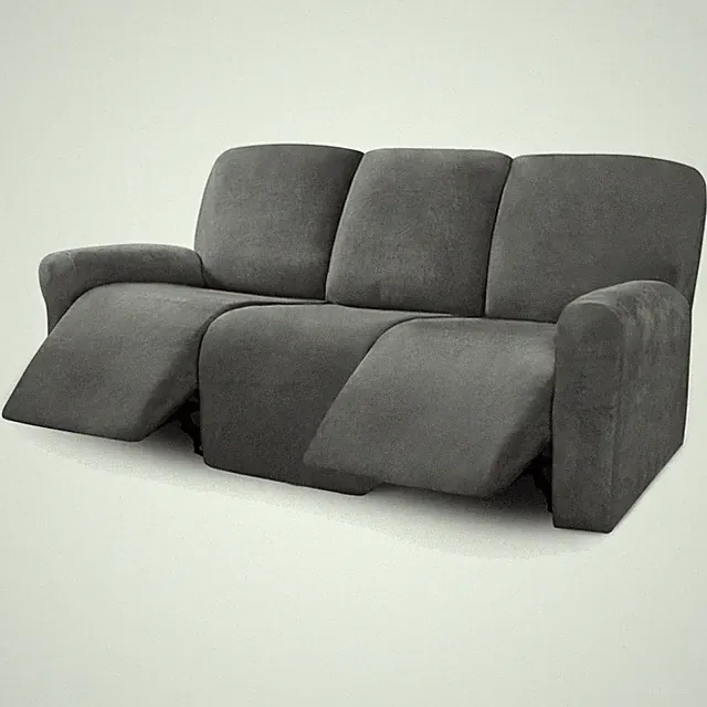 Plush Velvet 3 Seater Recliner Sofa Cover Set