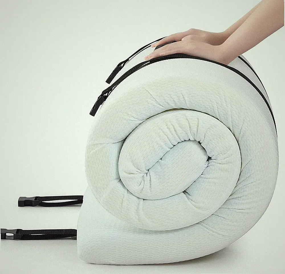 Portable 3" Gel Memory Foam Mattress Topper for Cot, Sofa Bed & Chair