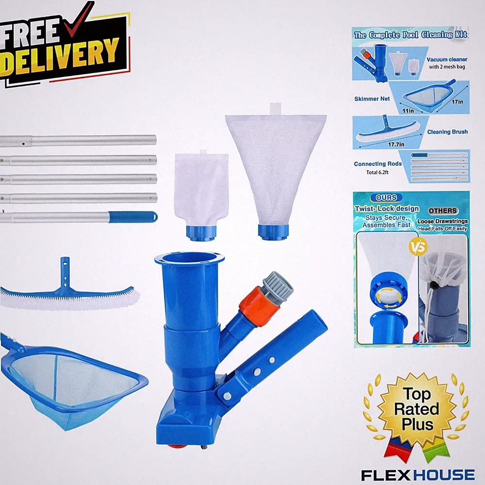 Portable 3-in-1 Pool Cleaner with Twist-Lock Vacuum for Effortless Maintenance