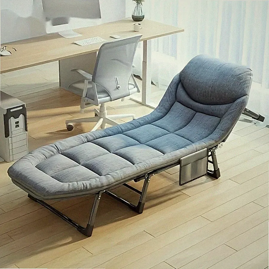 Portable Folding Camping Bed, Adjustable Single Sofa Bed with Cushions/Pillows