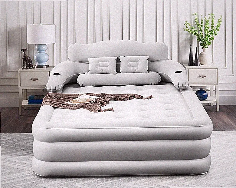 Portable Inflatable Couch Queen Size Air Mattress Sofa Bed For Indoor Outdoor