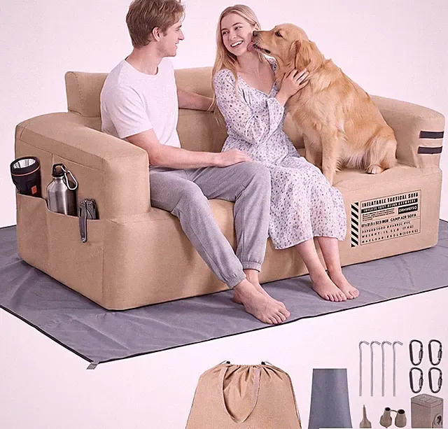 Portable Inflatable Couch with Built-in Pump,Quick Inflation | 1000D Oxford Blow
