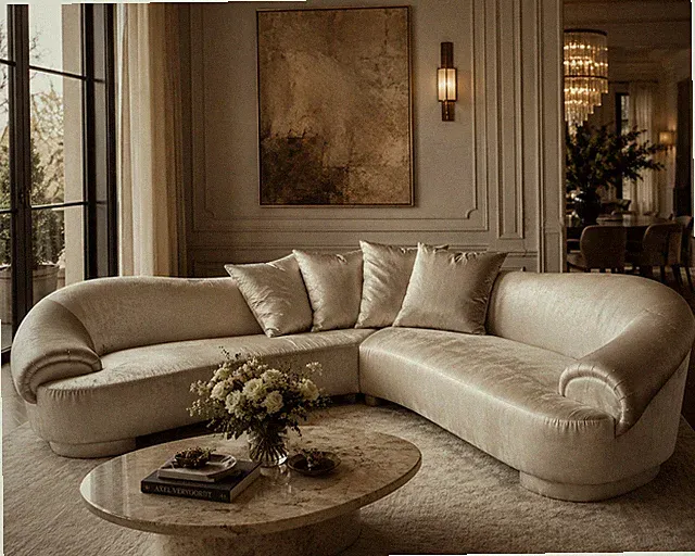 Postmodern Sectional Sofa By Carsons Newly Reupholstered