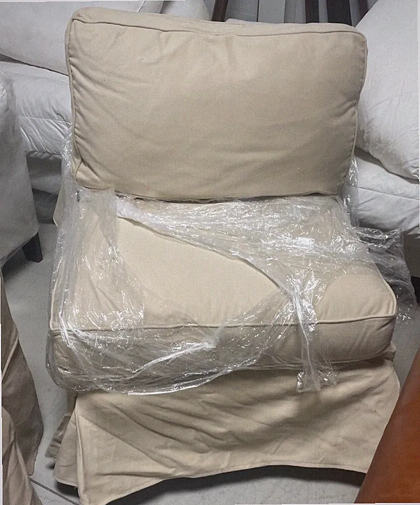 Pottery Barn Basic sofa Sectional ARMLESS CHAIR SLIPCOVER ONLY Jute Canvas