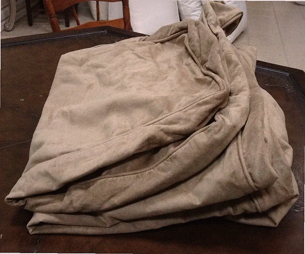 Pottery Barn Basic sofa Sectional ARMLESS CHAIR SLIPCOVER ONLY Wheat Suede