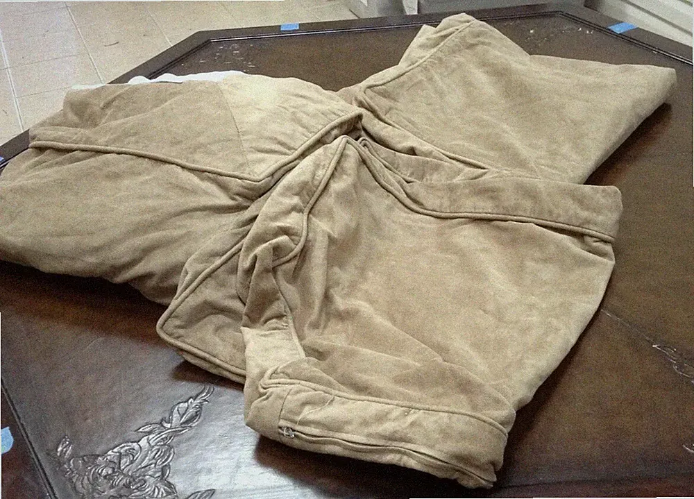 Pottery Barn Basic sofa Sectional Right Arm Chaise SLIPCOVER ONLY Wheat Suede