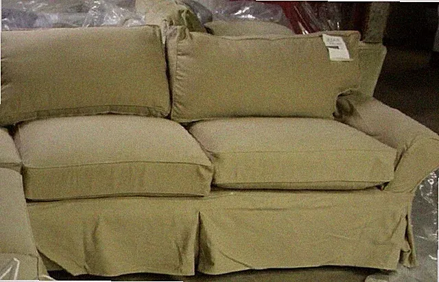 Pottery Barn Basic Sofa Sectional RIGHT ARM LOVESEAT Sand Twill SLIPCOVER