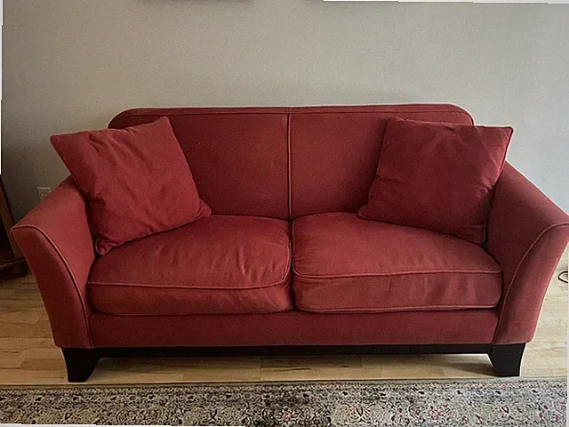 Pottery Barn Cardinal Red Two Cushion Sofa. Love Seat. Couch.