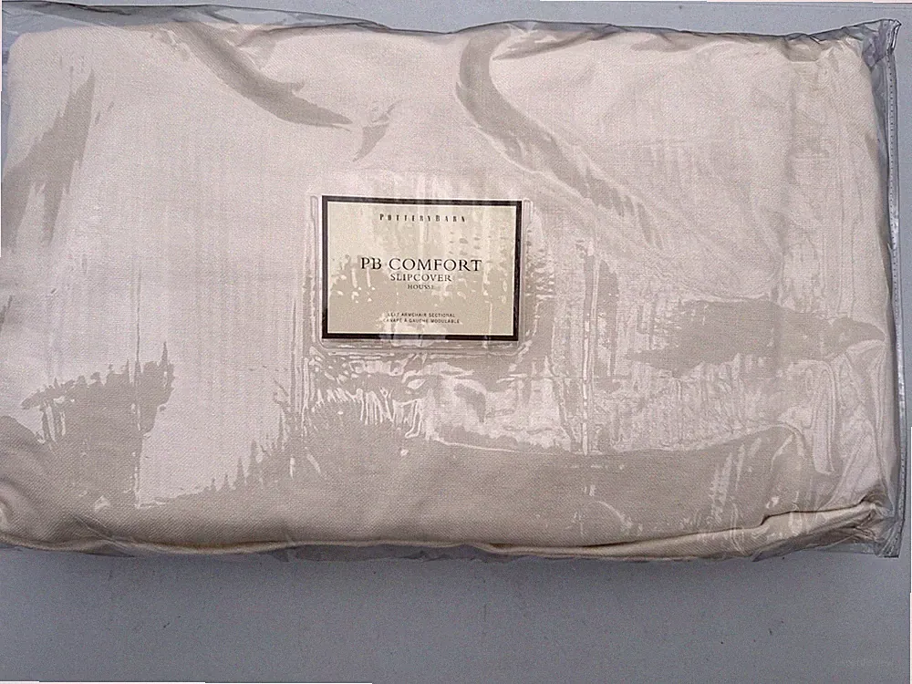 Pottery Barn Comfort Sofa Slip Cover Left Armchair Sectional Color Washed Linen