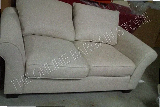 Pottery Barn Comfort upholstered Sofa couch LOVESEAT flax textured basketweave