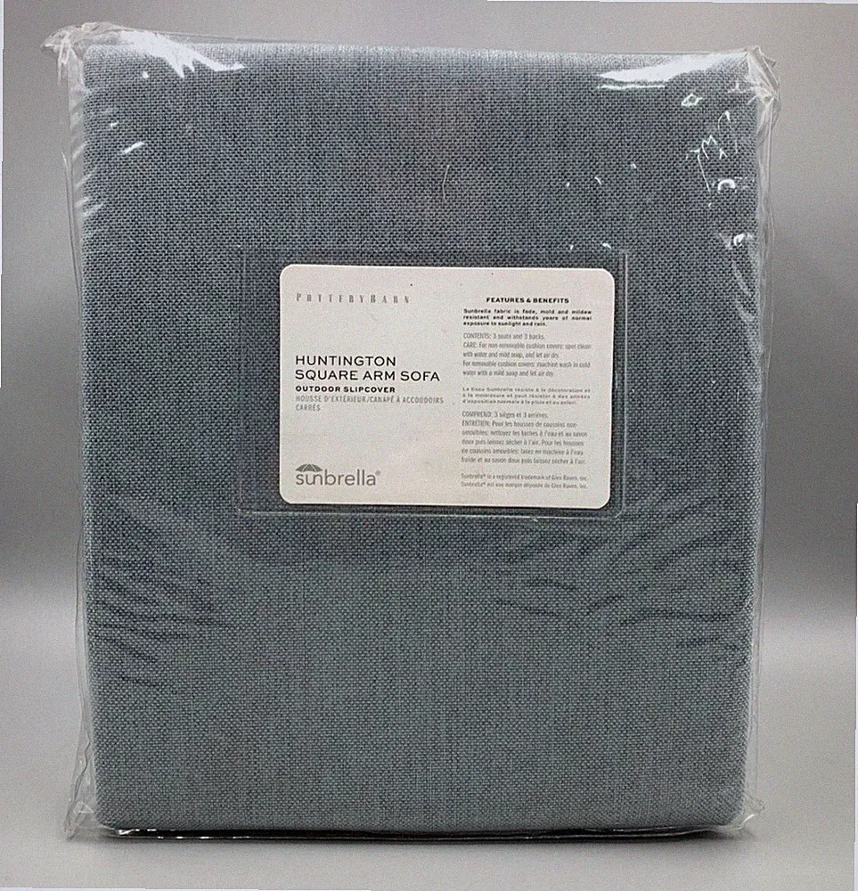 Pottery Barn Huntington Outdoor Cushion Cover Square Arm Sofa Storm #M70B