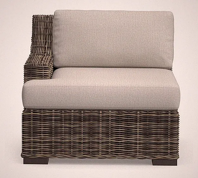 Pottery Barn Huntington slope arm sectional Left arm chair cushion cover gray