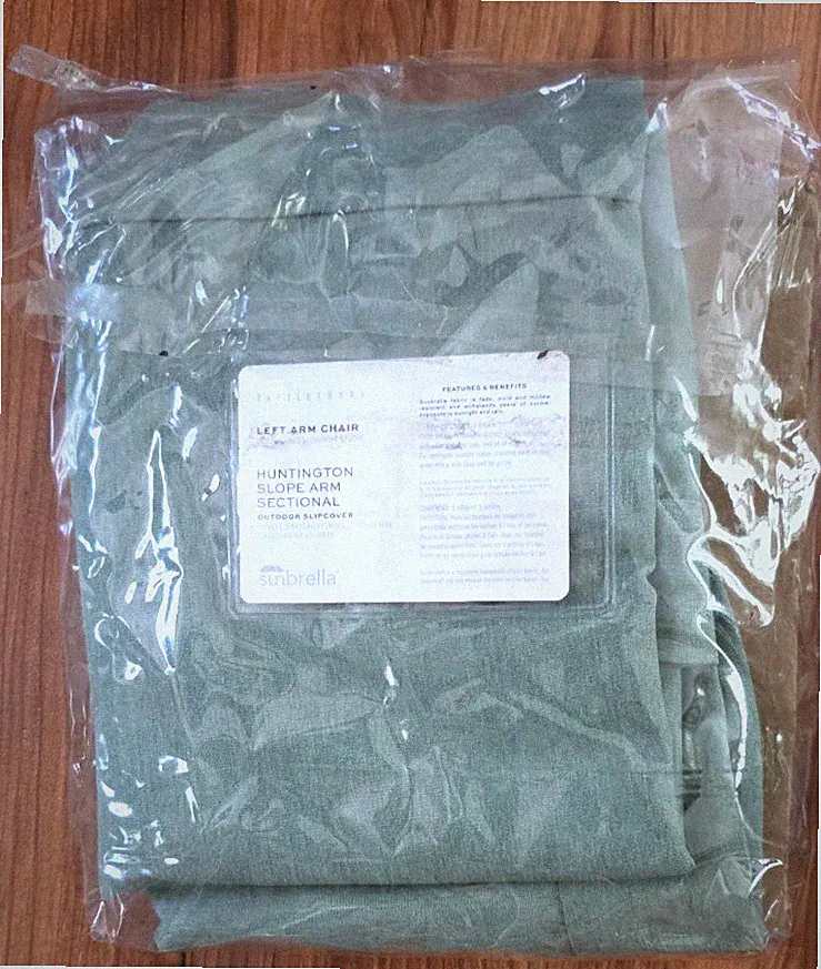 Pottery Barn HUNTINGTON SLOPE ARM SECTIONAL Sunbrella LEFT ARM CHAIR GREEN