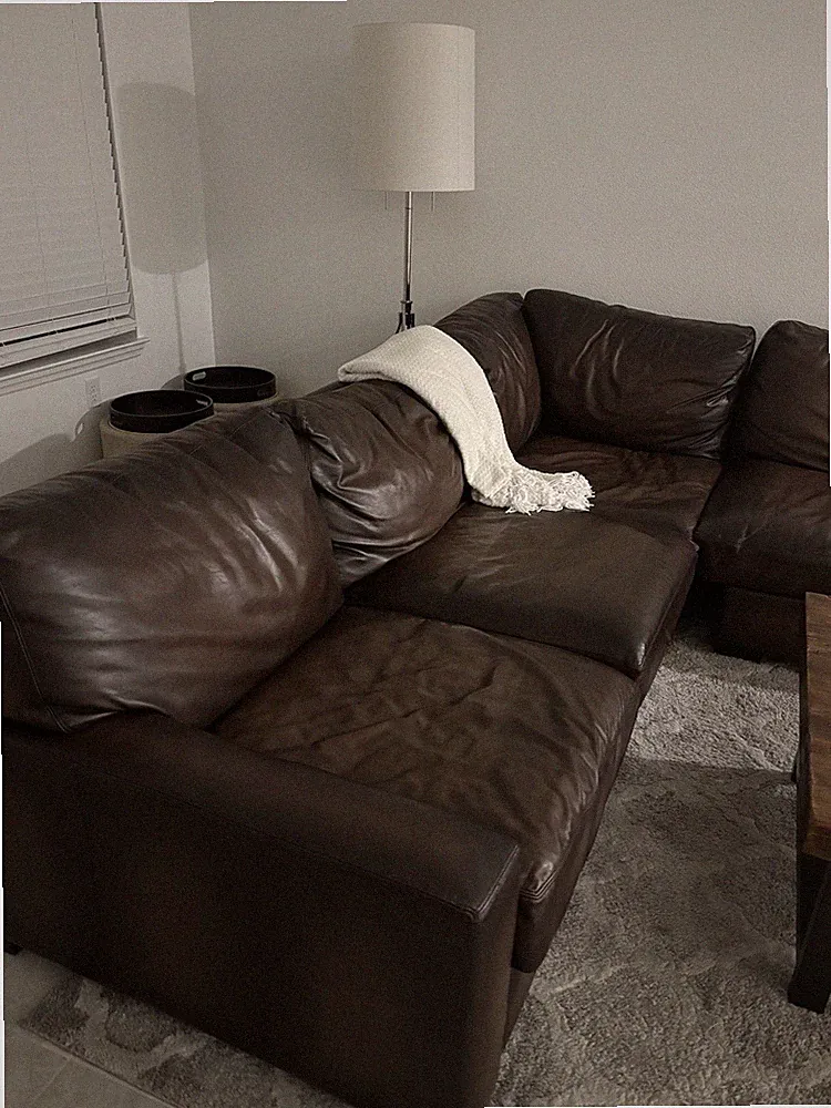 Pottery Barn Large Luxury Sectional Couch/Sofa. High Quality Genuine Leather