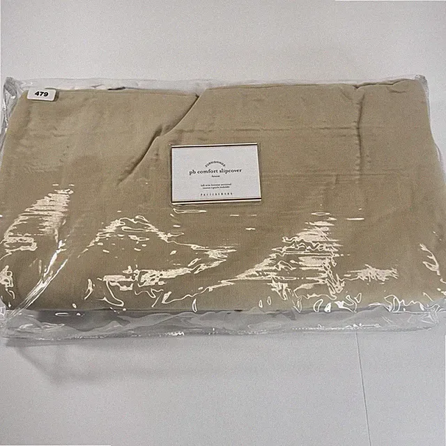 Pottery Barn Left Arm Loveseat Sectional PB Comfort Slipcover Dark Beige HNY