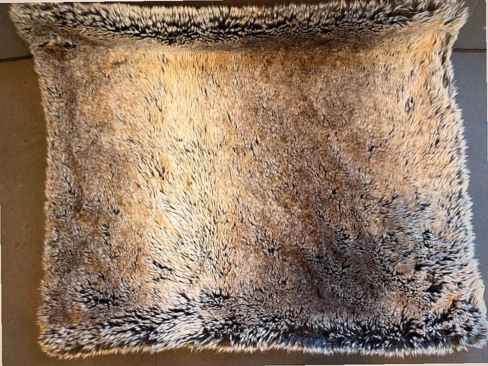 Pottery Barn Ombre Brown Faux FUR PILLOW COVER Bed Living Sofa Decor NEW-Issue