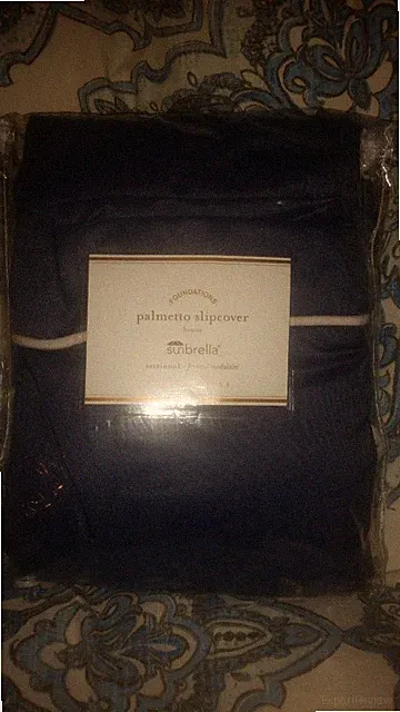 Pottery Barn Palmetto outdoor Arm/Armless Sectional slipcover sunbrella cobalt