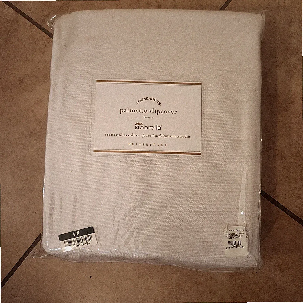 Pottery Barn Palmetto outdoor Arm/Armless Sectional slipcover sunbrella NATURAL