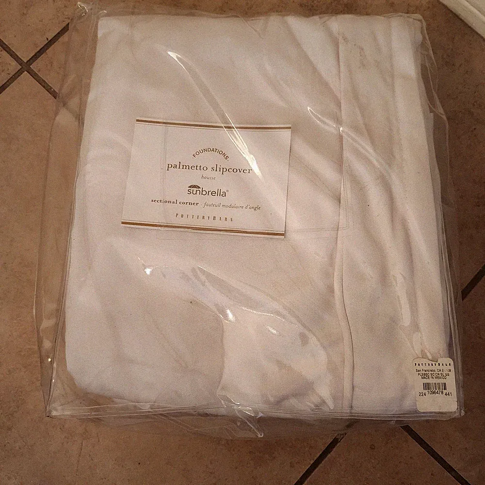 Pottery Barn Palmetto outdoor CORNER Sectional slipcover sunbrella NATURAL
