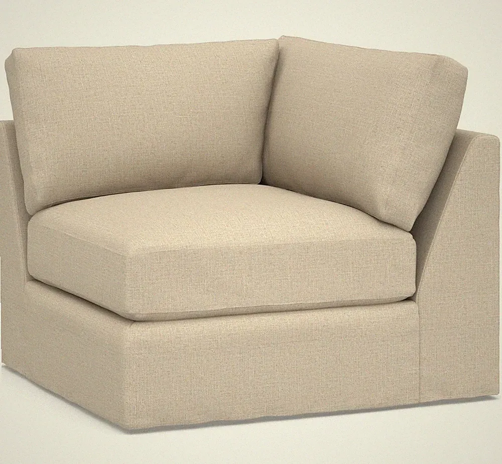 Pottery Barn pb Comfort Slipcover Housse Corner Chair Sectional Beige NEW
