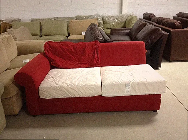 Pottery Barn Pearce Couch Sofa Sectional Cardinal Canvas Left Arm Loveseat down