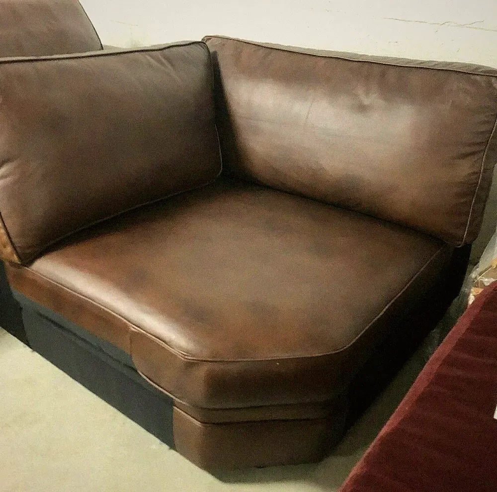 Pottery Barn Pearce Couch Sofa Sectional Cognac Leather WEDGE corner piece