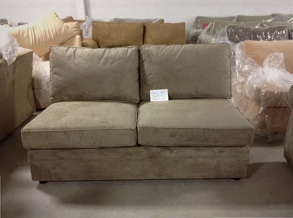Pottery Barn Pearce Couch Sofa Sectional Pewter Everyday Suede Armless Loveseat