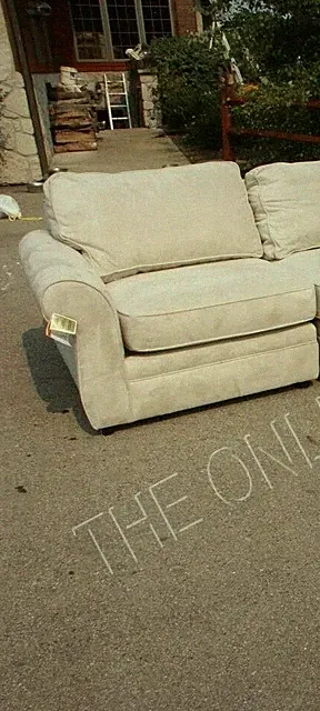 Pottery Barn Pearce Couch Sofa Sectional STONE Everday Suede Left Arm Chair