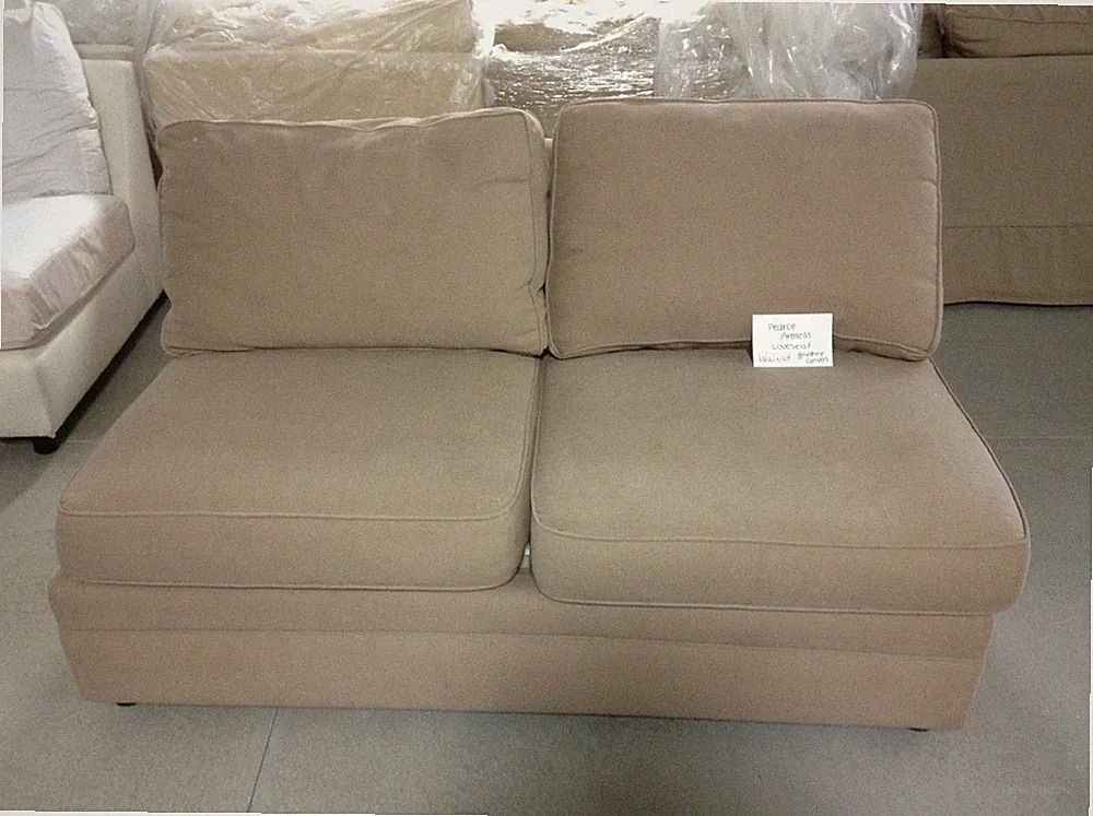 Pottery Barn Pearce Couch Sofa Sectional Walnut Canvas Armless Loveseat