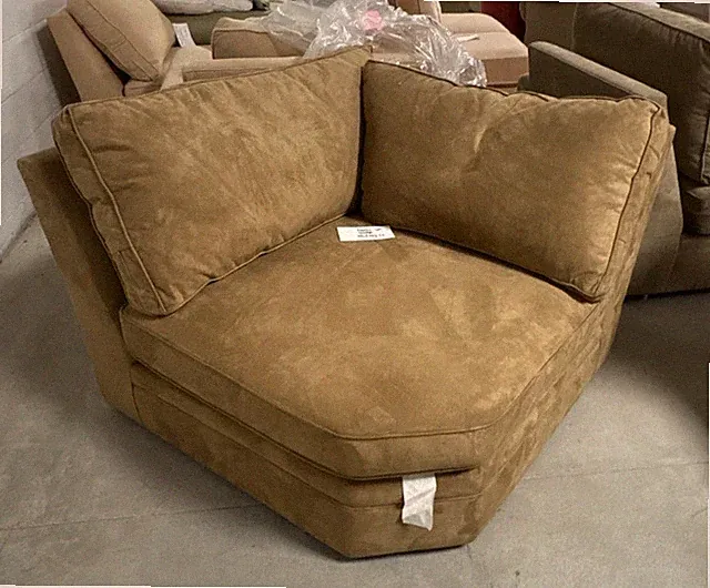 Pottery Barn Pearce Sofa Sectional WEDGE corner piece NUTMEG EVERYDAY SUEDE